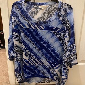 New Dana Buchman two piece blue print top